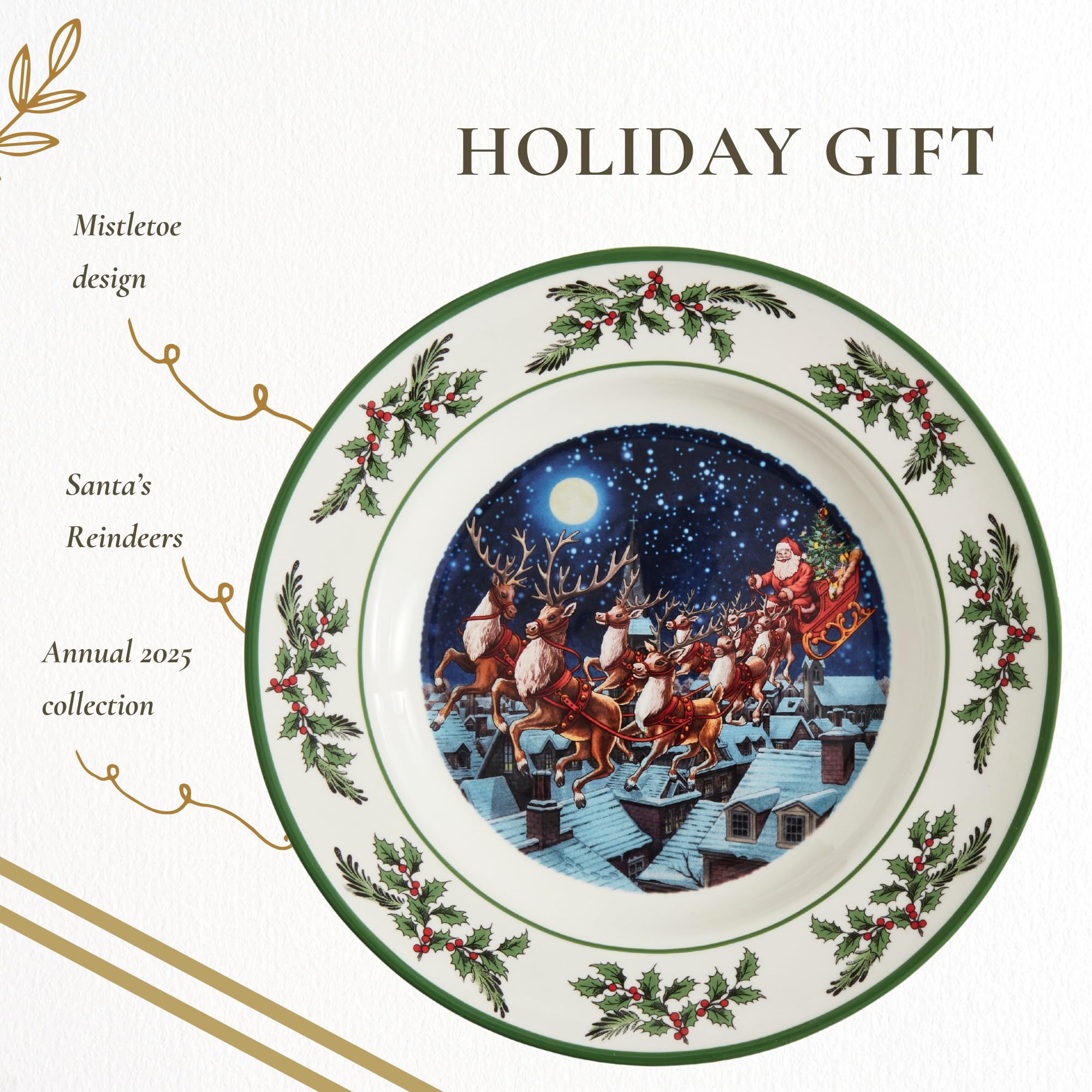 工芸品 100th anniversary of Christmas plate Amazon.com | Spode Tree Annual Collector's Plate, 10 Inch - Santa