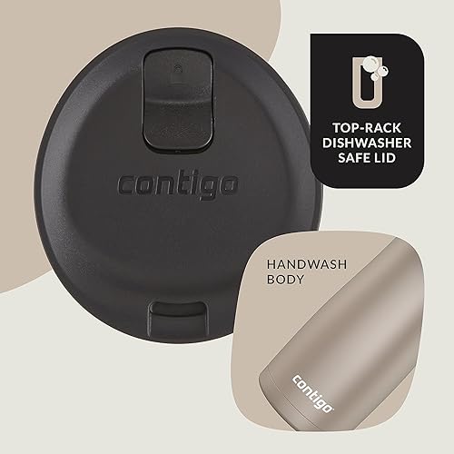 Miniatura 20 de Contigo Autoseal West Loop - Taza de viaje de acero inoxidable con aislamiento de vacío (16 oz, acero inoxidable/azul Mónaco, 2 unidades)