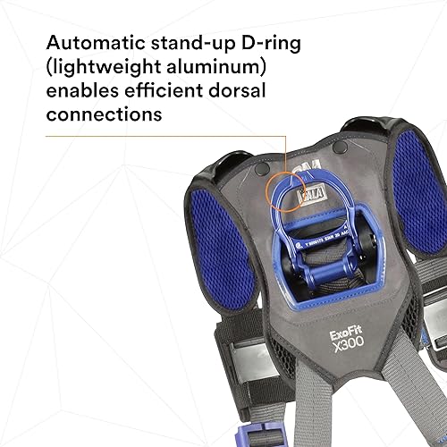 Miniatura 8 de 3M 1140183 DBI-SALA ExoFit X300 Arnés de seguridad de posicionamiento de construcción cómodo, protección contra caídas, anillos en D de espalda y