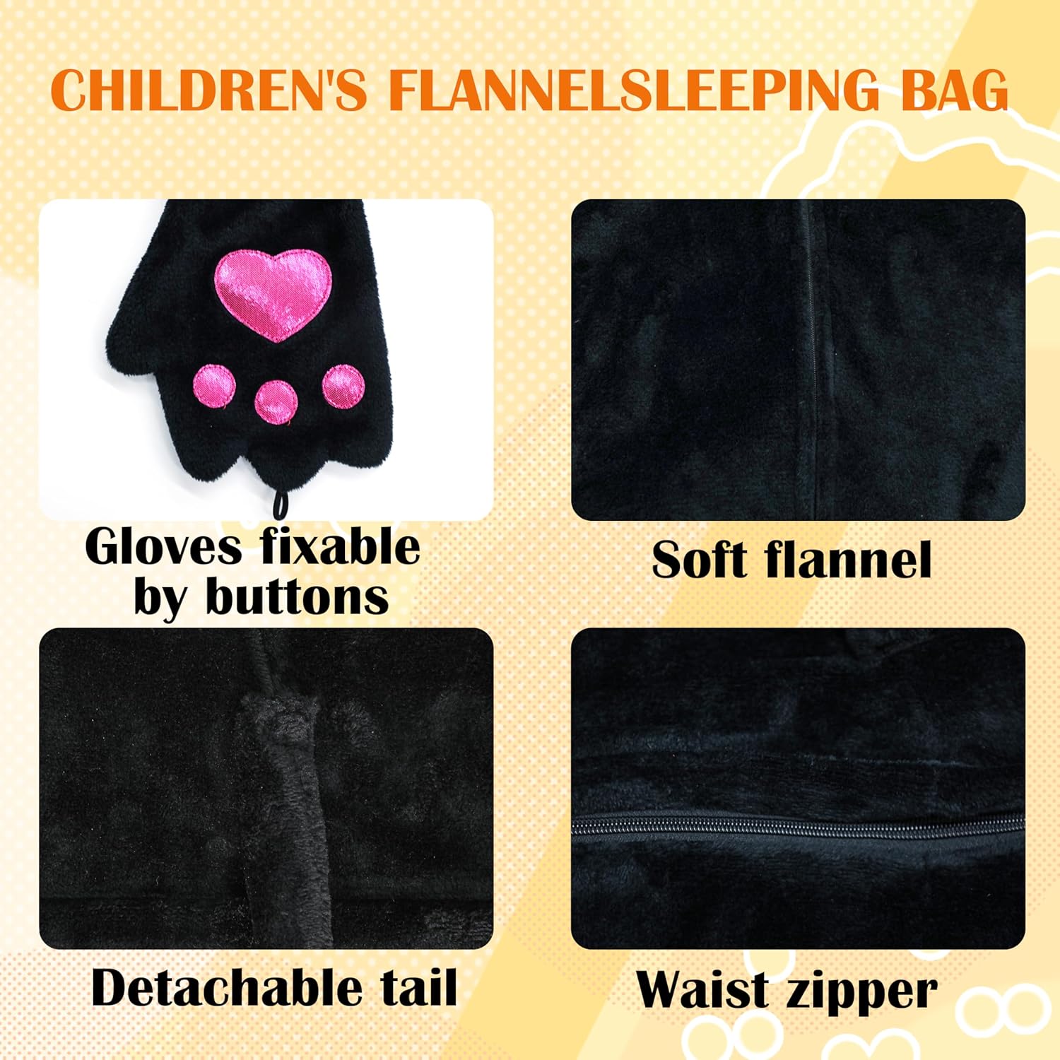 Lingway Toys Unisex Kids'Flannel Animal Onesie Costumes for Halloween:Cheetah,Black Cat,Tiger,Blue Monster - Image 6