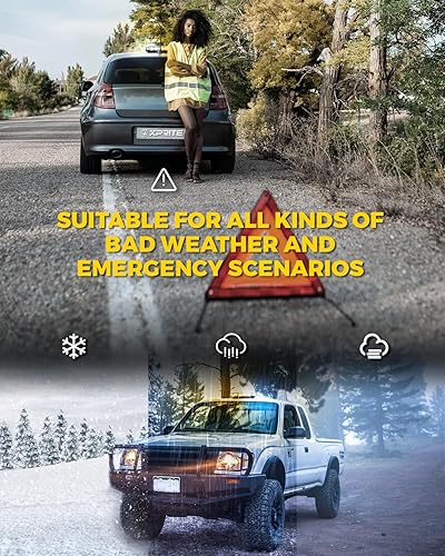 Miniatura 31 de Xprite - Luz LED estroboscópica de 12 pulgadas, luz intermitente de emergencia de alto brillo, montaje magnético para vehículos de construcción