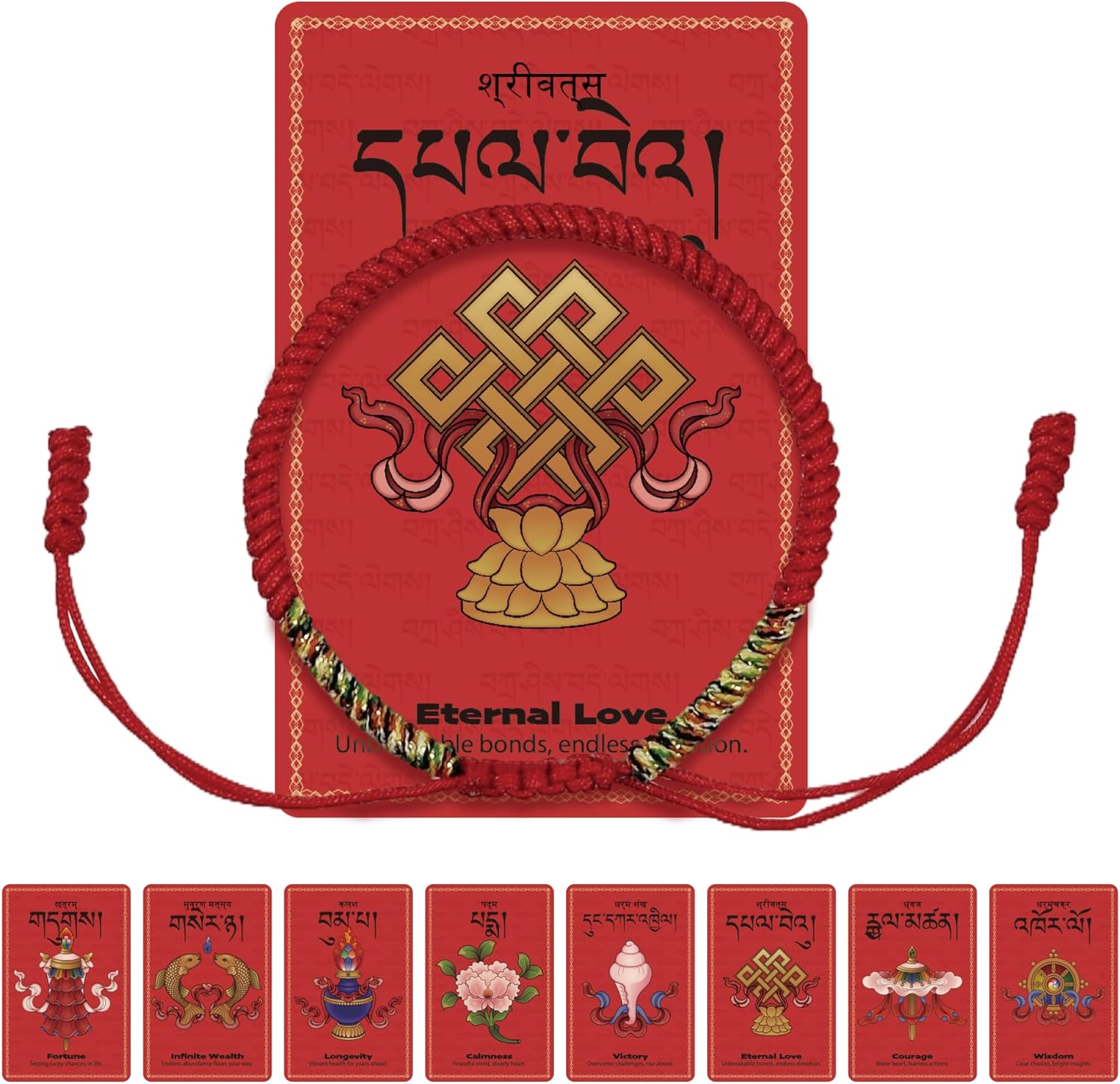 Tibetan Bracelet Talisman, Authentic Tibetan Monk Handmade Dorje Knot Red String Bracelets, Red Thread Bracelet Protection, Good Luck Rope for Men & Women, Ideal Gift for Blessing for Family & Friends