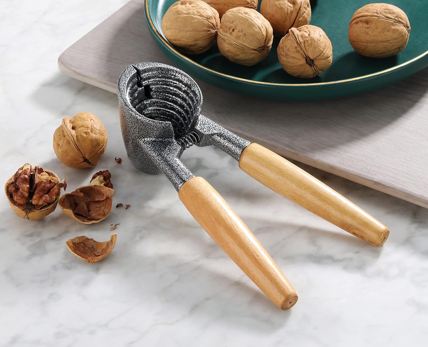 New Star Foodservice 28234 Heavy Duty Pecan and Nutcracker with Wood Handles