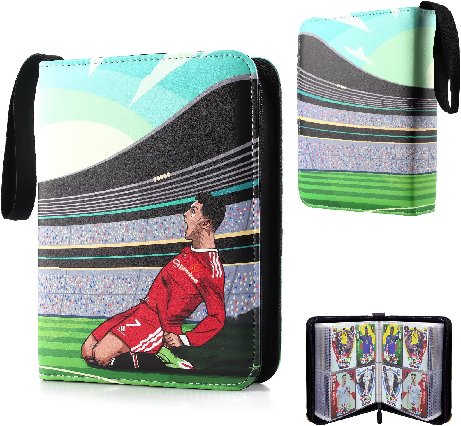 AllLeeGay Football Card Book Football Card Binder, Match Attax Binder, Trading Card Binder Football, Card Holder Album with 60 Removable Sleeves, 480 Pockets football Card Book (AllLeeGay-kace-0001)