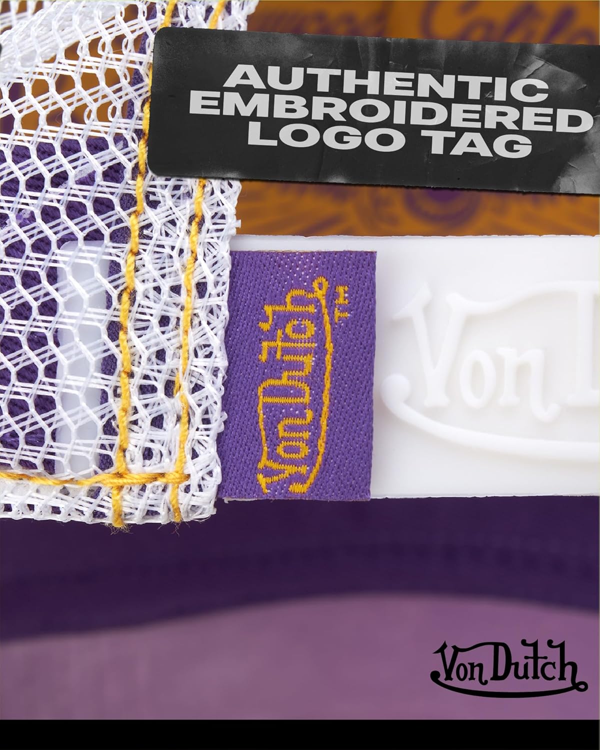 Von Dutch Unisex Trucker Hat - Velvet Curved Bill Mesh Back Retro Classic Adjustable Snapback Baseball Cap for Men and Women - Image 5