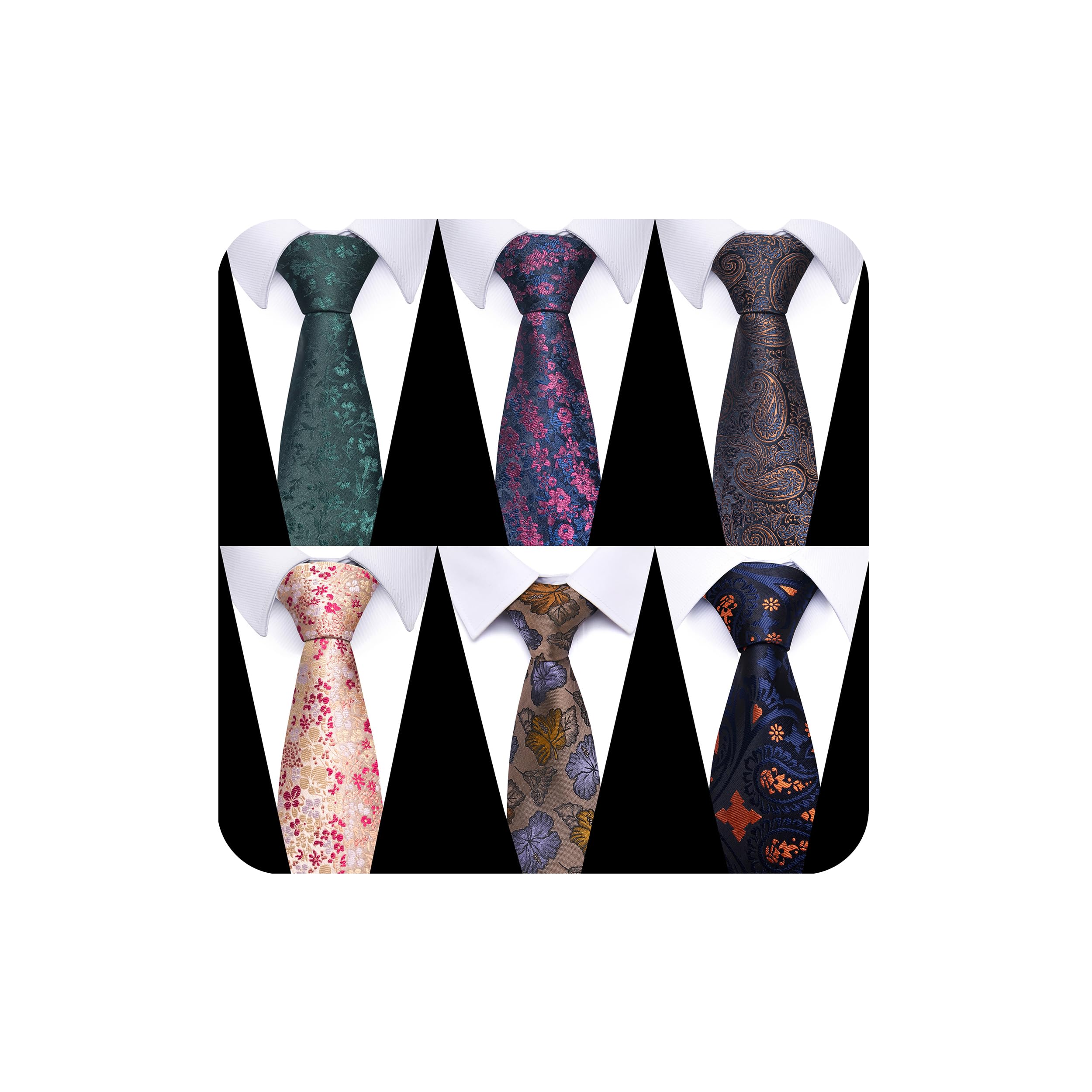 joy alice Tie For Men 6 PCS Necktie Woven Jacquard Neck Ties Set