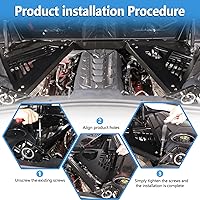 Vista 7 de Sekhyna Cubierta de panel de bahía del motor compatible con Chevrolet Corvette C8 Stingray 2020-2024 aleación de aluminio 2 piezas compartimento