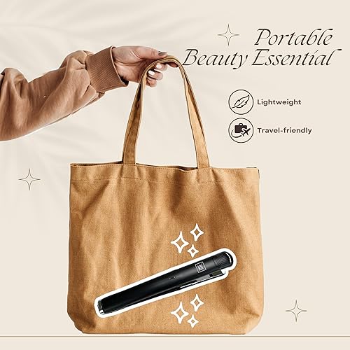 Miniatura 7 de Plancha de titanio para alisar el cabello y rizador 2 en 1  Herramienta profesional de peinado para todo tipo de cabello  Control de encrespamiento,