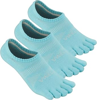 VWELL No Show Toe Socks for Men Women COOLMAX Five Finger Socks Athletic Running Ankle Low Cut 5 Toe Socks 3Pairs