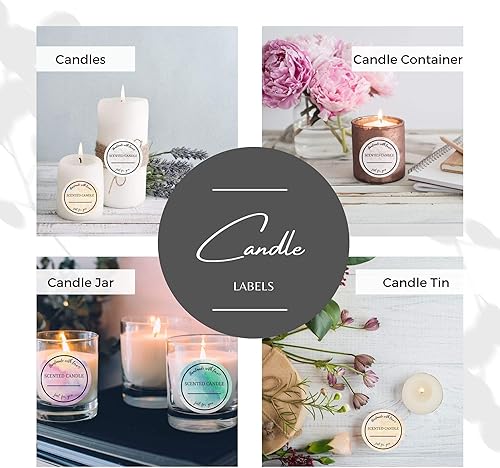 Miniatura 5 de Mobiusea Creation Rollo de etiquetas para velas | Etiquetas impermeables de 2 pulgadas para suministros de fabricación de velas, latas, tarros,