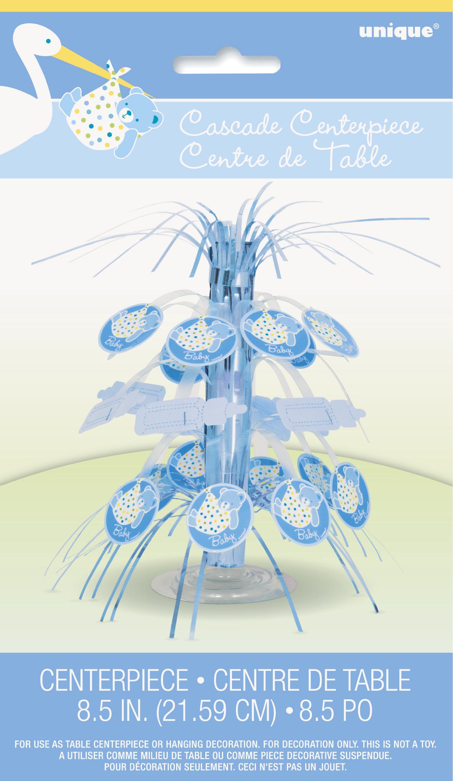 Cigogne Bleue De 21,6 Cm Pour Décoration De Table De Fête Prénatale : Unique