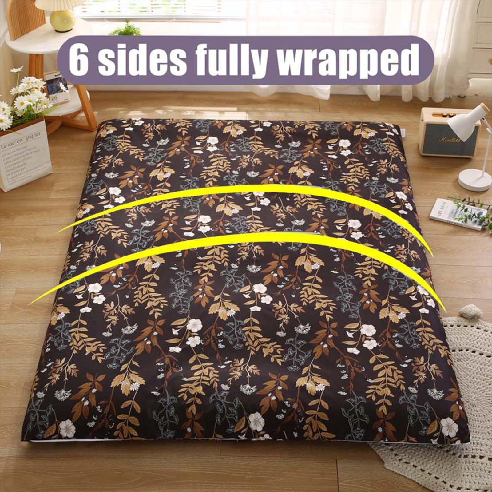 Funda de colchón de futón japonés 100% algodón con Cremallera,Funda para Colchones De Futón De Suelo Japonés Tradicional,Funda de colchón de futón Tatami japonés,Lavable a máquina(Color:P,Si