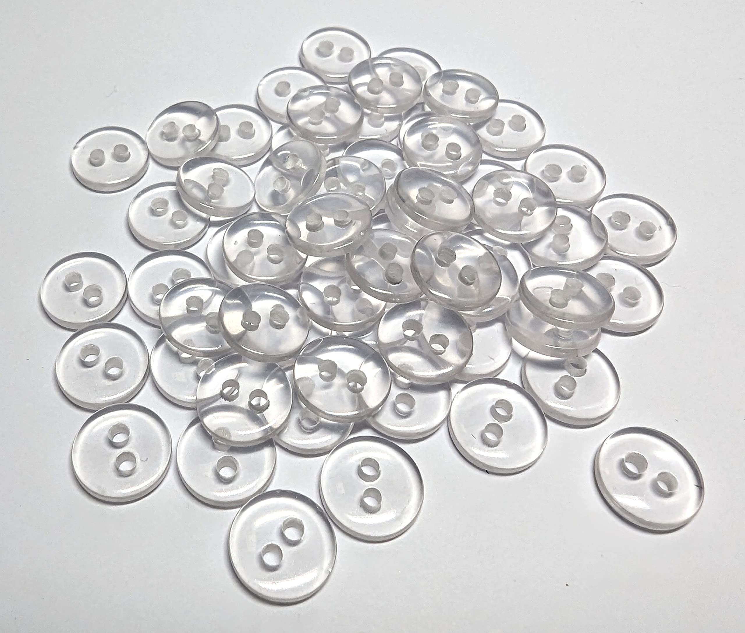 50 Bottoni Trasparenti 10mm Reversibili - Per Cucito, Artigianato, Vestiti Bambini - Spedizione Dalla Spagna - Foto 7