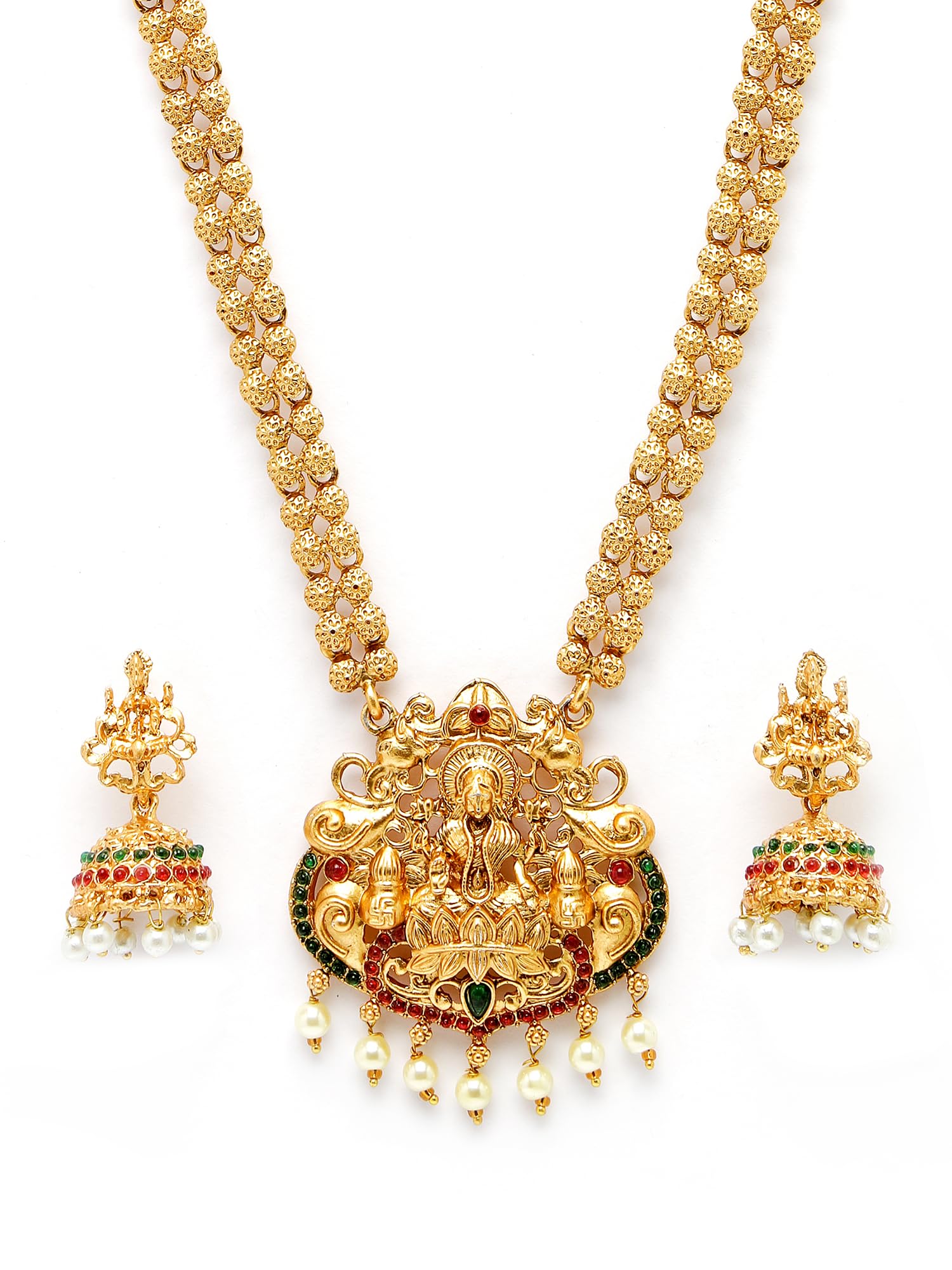 Karatcart Gold Plated Laxmi Mata Rani Haar Temple Jewellery Set for Women (B0CPM777P2) Amazon Price History, Amazon Price Tracker