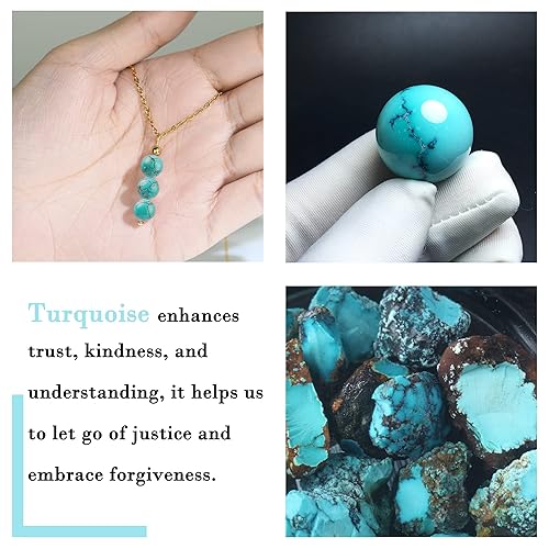 Miniatura 4 de SmileBelle Turquoise necklace for women western jewelry as mothers day gifts, turquoise jewelry as birthday gifts crystal necklace for girls as