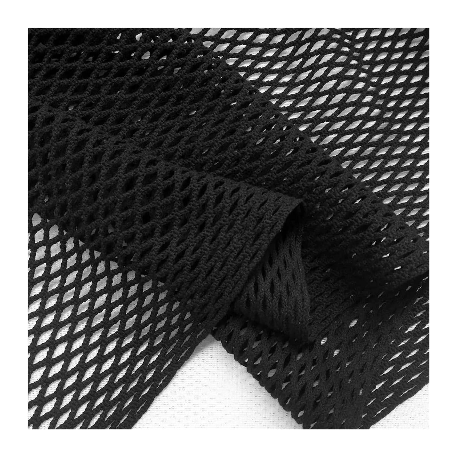 Malla Resistente de Nailon y Spandex, Tela de Malla for Costura, poliéster, algodón, Tejido Hueco, inelástico, Multicolor, 1 Yarda, 90cm x 145cm | Black,90cmx145cm