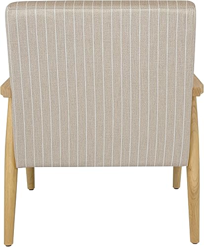 Miniatura 6 de HomePop Silla decorativa Mid-Century  Sillón tapizado con reposabrazos de madera y patas de madera  Sillas decorativas para sala de estar y