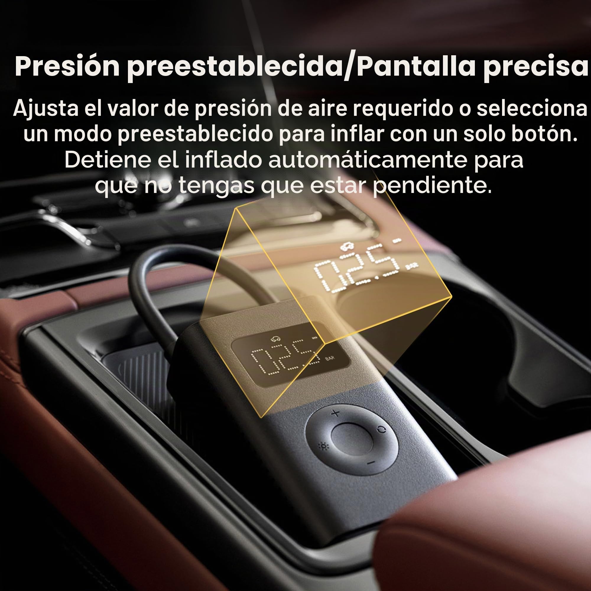 Xiaomi Compresor de aire eléctrico portátil, inflador de neumáticos de 150 PSI para coche, scooter, neumáticos de bicicleta y bolas, inalámbrico con detección de presión digital