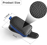 Vista 5 de SINGARO Soporte para lentes de sol para coche, clip magnético de hebilla de cuero para visera, clip para lentes de sol con almacenamiento