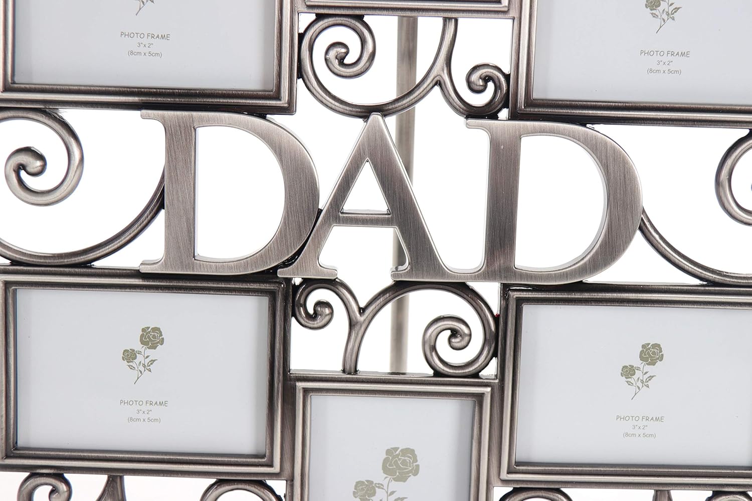 LASODY Dad Picture Frame,Cherish Every Memory,6 opening photo collage,Antique Silver,Father Day Giftsasody Fathers Day And Mothers Day Collage Picture Frame (3”X2“+2“x2", Dad) - Image 2
