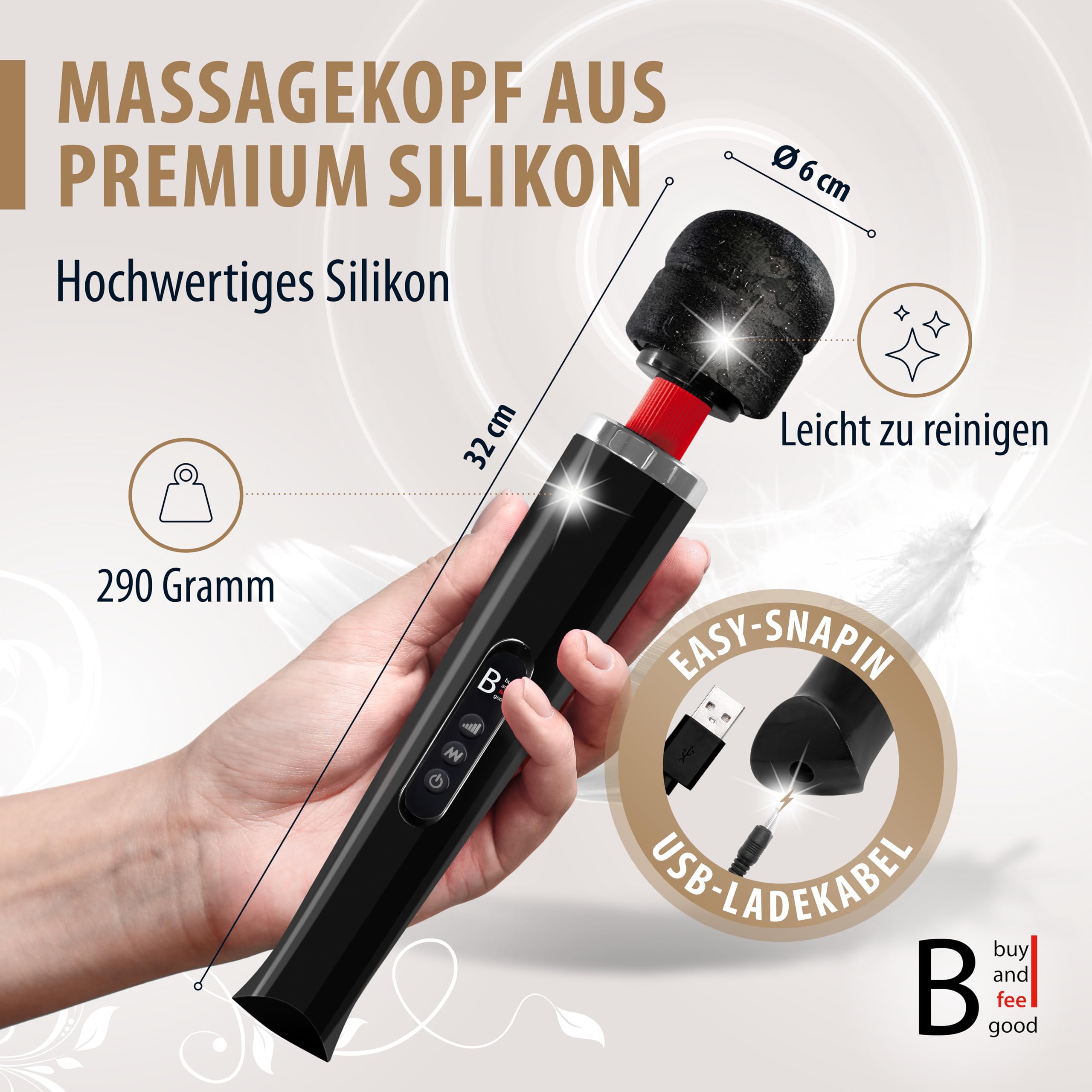 NACHFOLGER ORIGINAL - Magic Wand - Vibration für Frauen [EXTRA SPEED-Taste] | Massagegerät I Vibrator I Sex Spielzeug für die Frau + Tasche I Dildo I Sex Spielzeug für die Paare I Diloschwanz für Frauen