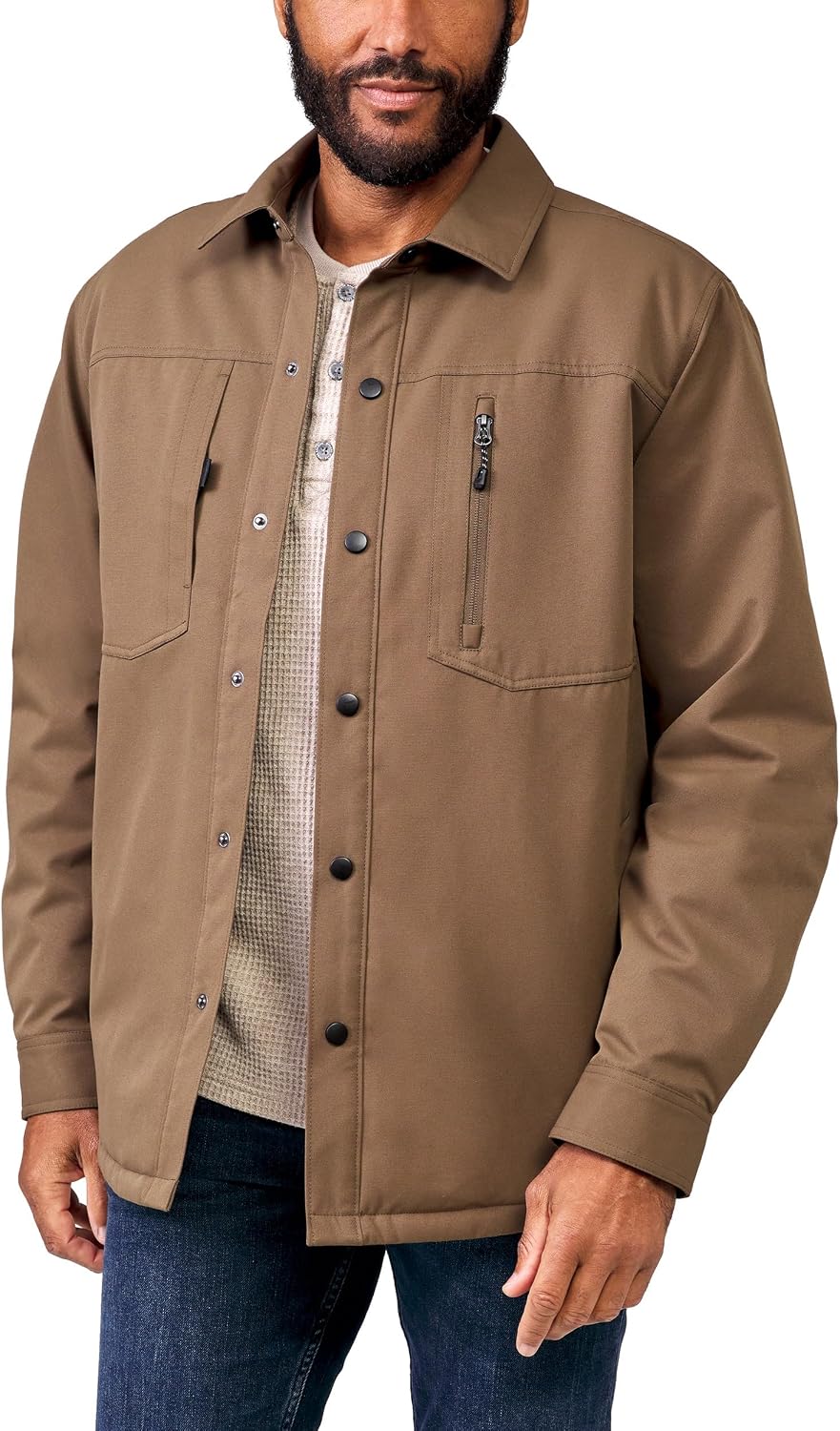 Free Country Men's Work Coat Durable Jacket Water and Wind Resistant Channel Quilt Lining Insulated Workwear for Men-Brawny