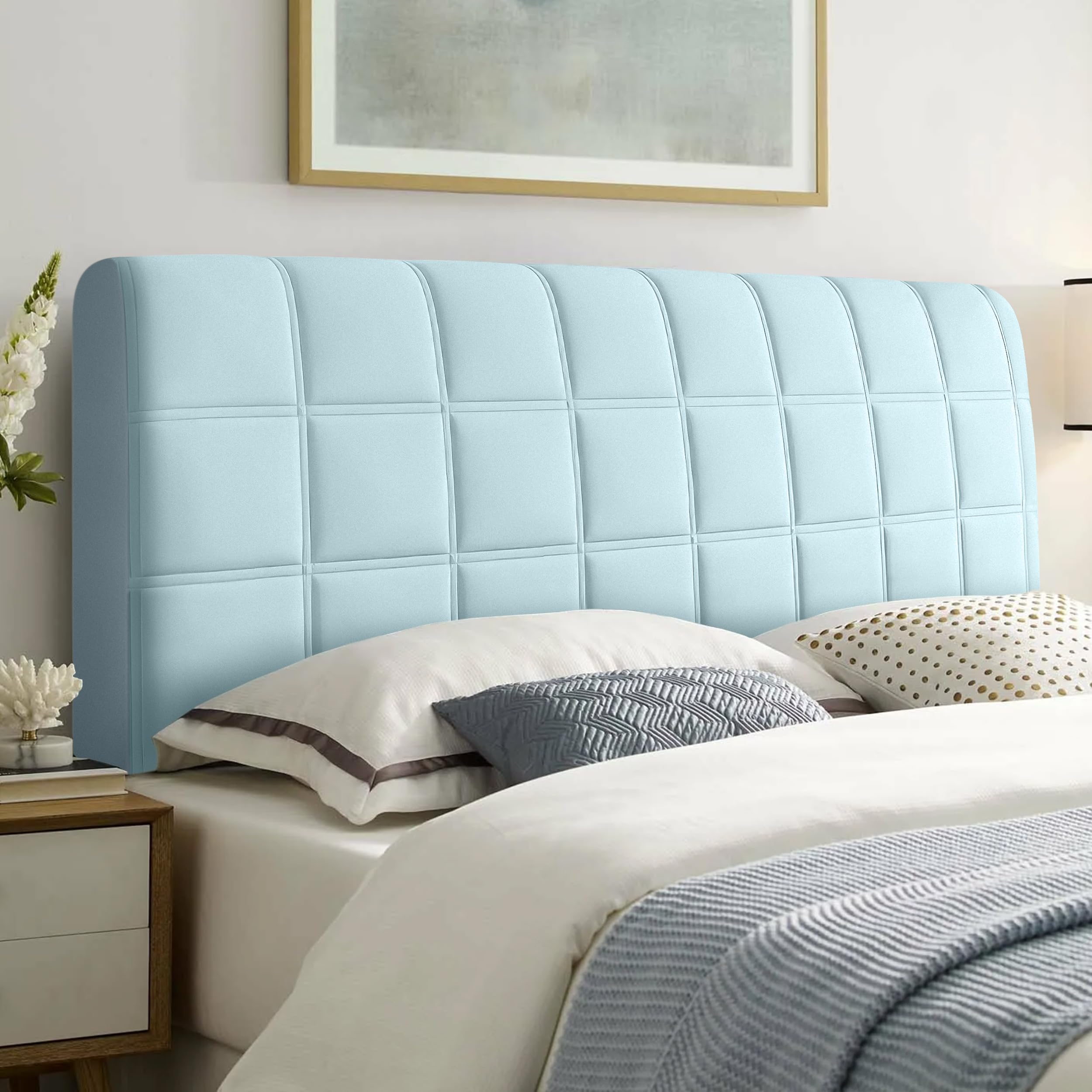 Housse de tête de lit carrée 160cm, revêtement matelassé premium pour chambre élégante
