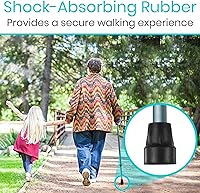 Vista 15 de Vive Walking Cane Tips 2 Pack (3/4 Inch) - Non-Slip Universal Rubber Replacement Tips for Walking Sticks, Crutches, Walkers, Canes