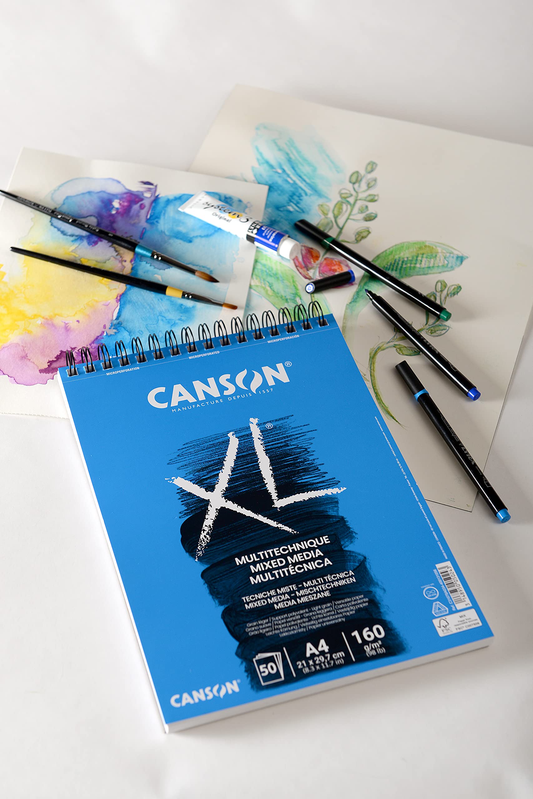 Canson Blok Akwarelowy, Papier, Biały, A4, 50 arkuszy, 160g/m²