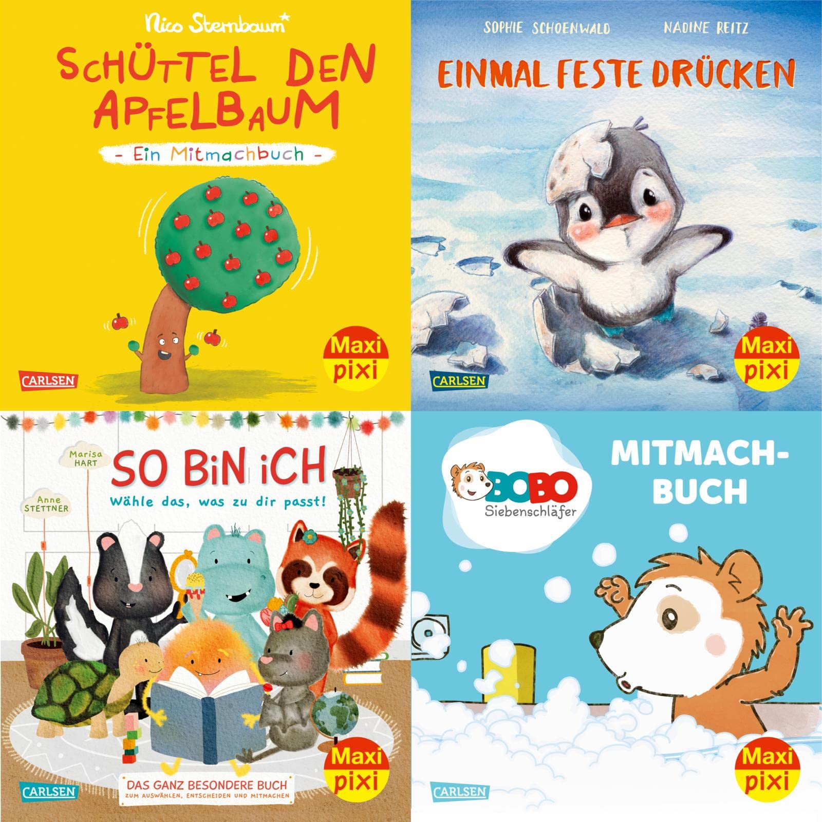 Maxi-Pixi-4er-Set 110: Bilderbücher zum Mitmachen (4x1 Exemplar): 4 Minibücher für Kinder ab 3 Jahren