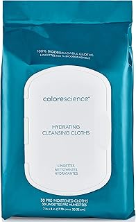 Sponsored Ad - Colorescience Hydrating Cleansing Cloths, 30 Pre-Moistened Cloths, Fragrance-Free & Hypoallergenic,30 Coun...