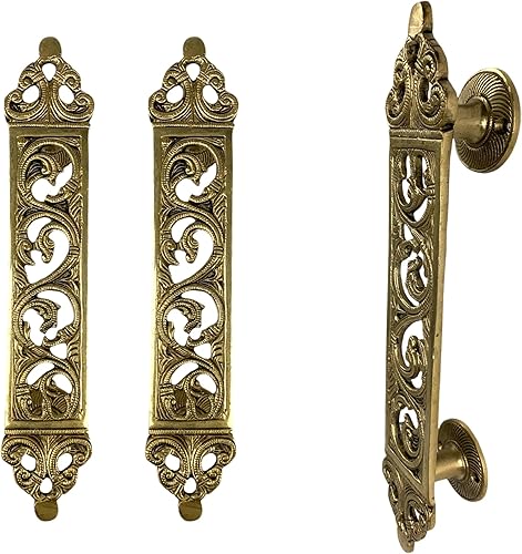 Miniatura 2 de LOVENSPIRE Manija de puerta, manija de puerta de diseño, herrajes para puerta, manijas de latón de 11.7 pulgadas, manijas para el hogar, manijas de