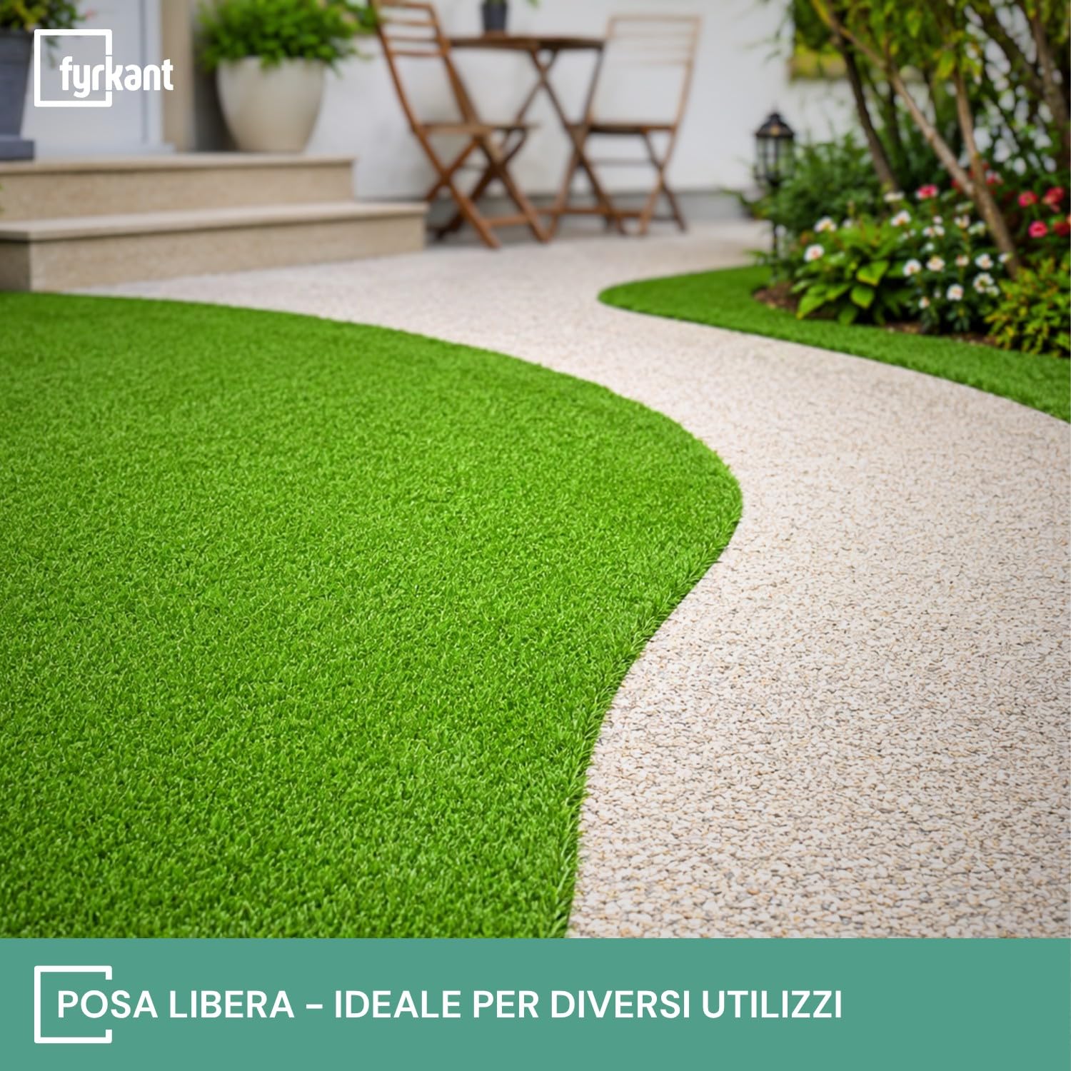 Erba Sintetica Prato Sintetico per Giardino e Balcone - Tappeto in Finta Erba 10 mm Resistente UV (Rotolo 2x25m - 50mq)