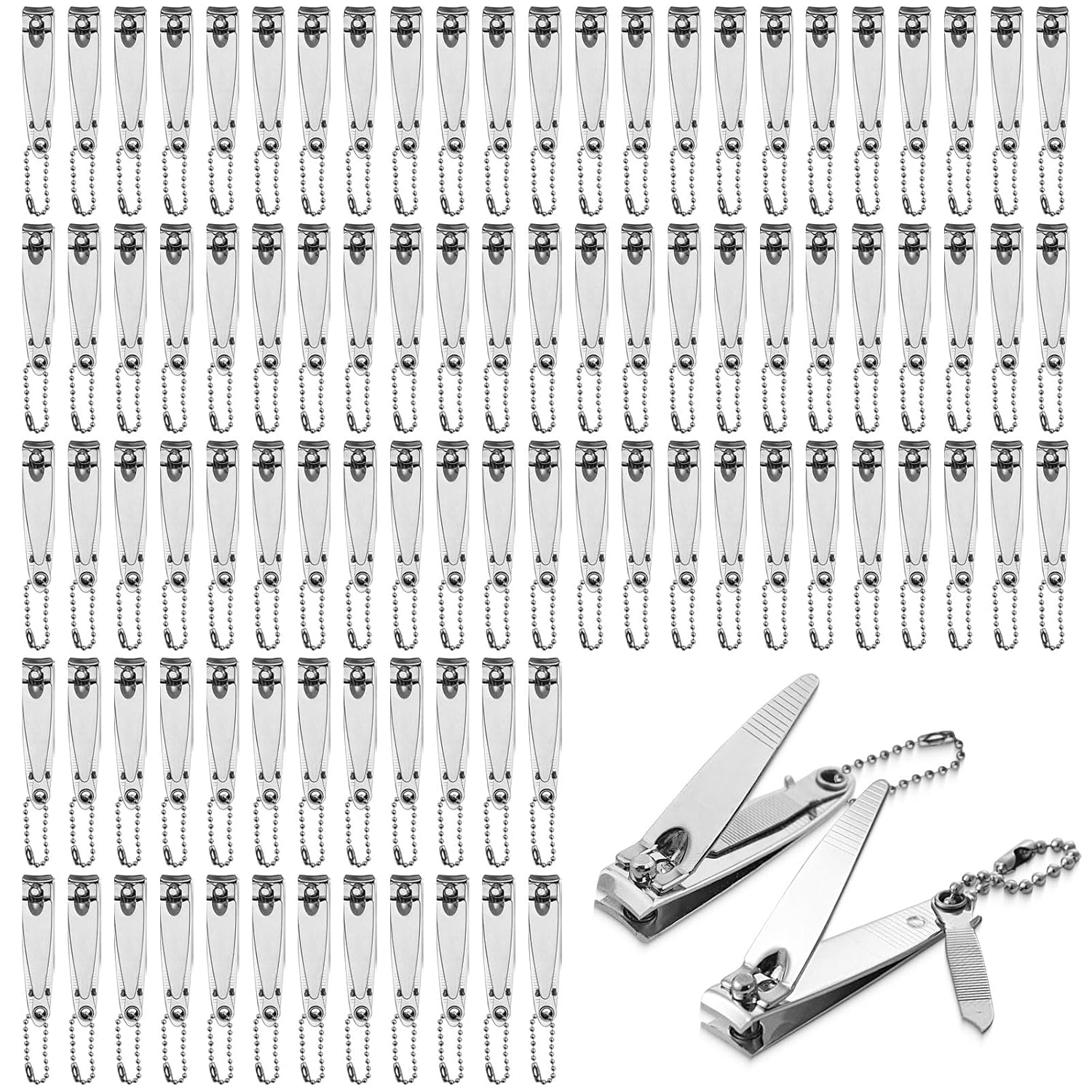 Individually Wrapped Nail Clippers in Bulk Stainless Steel Fingernail Clippers Bulk Sturdy Thick Toenail Clippers Mini Men Women