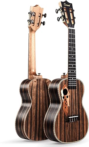 Miniatura 8 de Caramelo 26 pulgadas CT905 All Butterfly Bocote - Ukelele eléctrico tenor de madera, kit de ukelele profesional para principiantes, paquete de