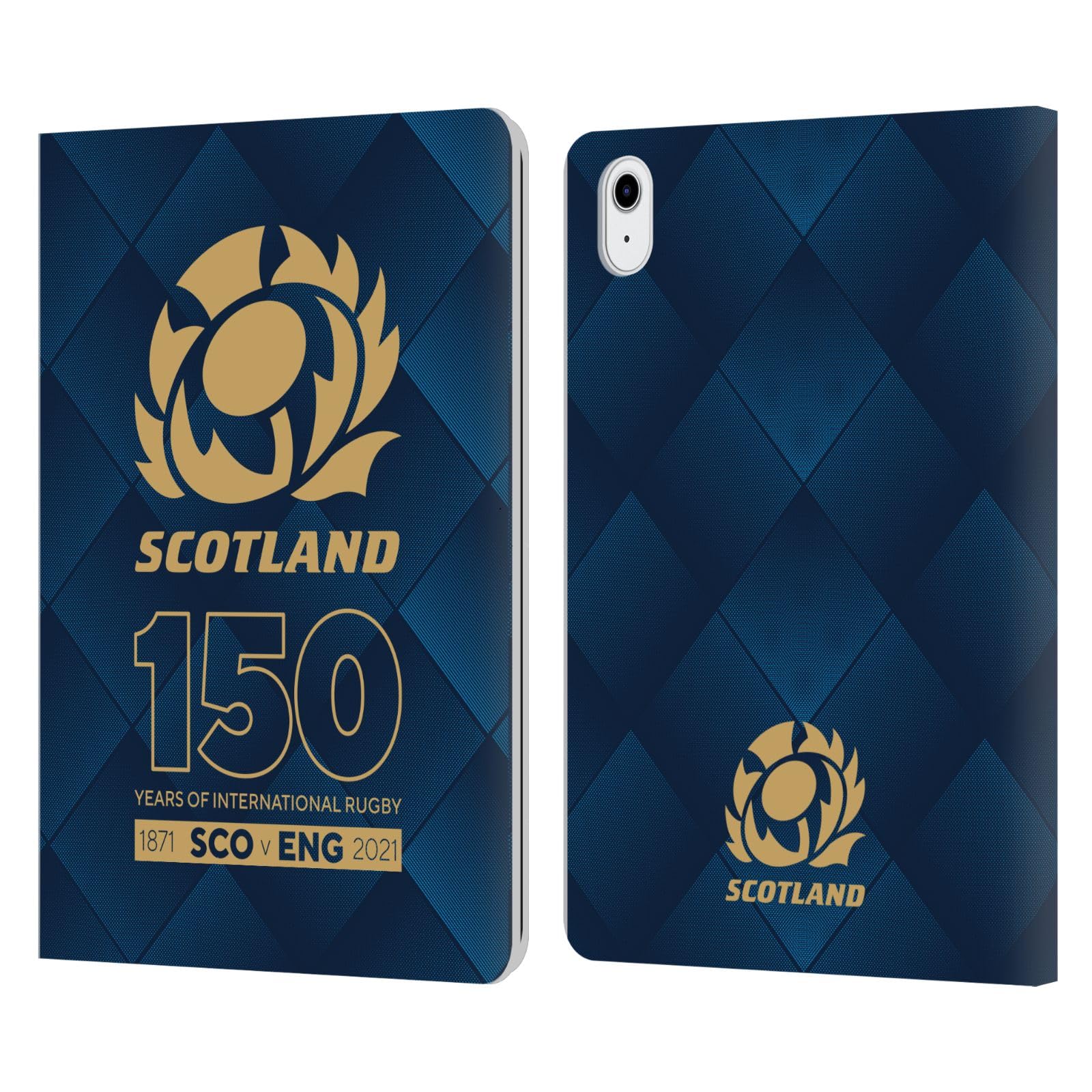 Carcasa de cuero tipo libro de Scotland Rugby compatible con iPad Air 2022 7