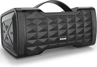 BUGANI Bluetooth Speaker M91 Portable Wireless Speaker with 40W Loud Stereo Sound, IPX6 Waterproof, Support SD Card/AUX, Built-in Mic, Suitable for Home, Party & Outdoors