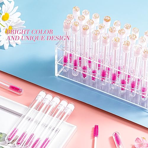 Miniatura 6 de Juego de 80 tubos de cepillos desechables para rímel, 40 piezas de tubo vacío con 40 brochas de pestañas, herramienta de maquillaje para extensión
