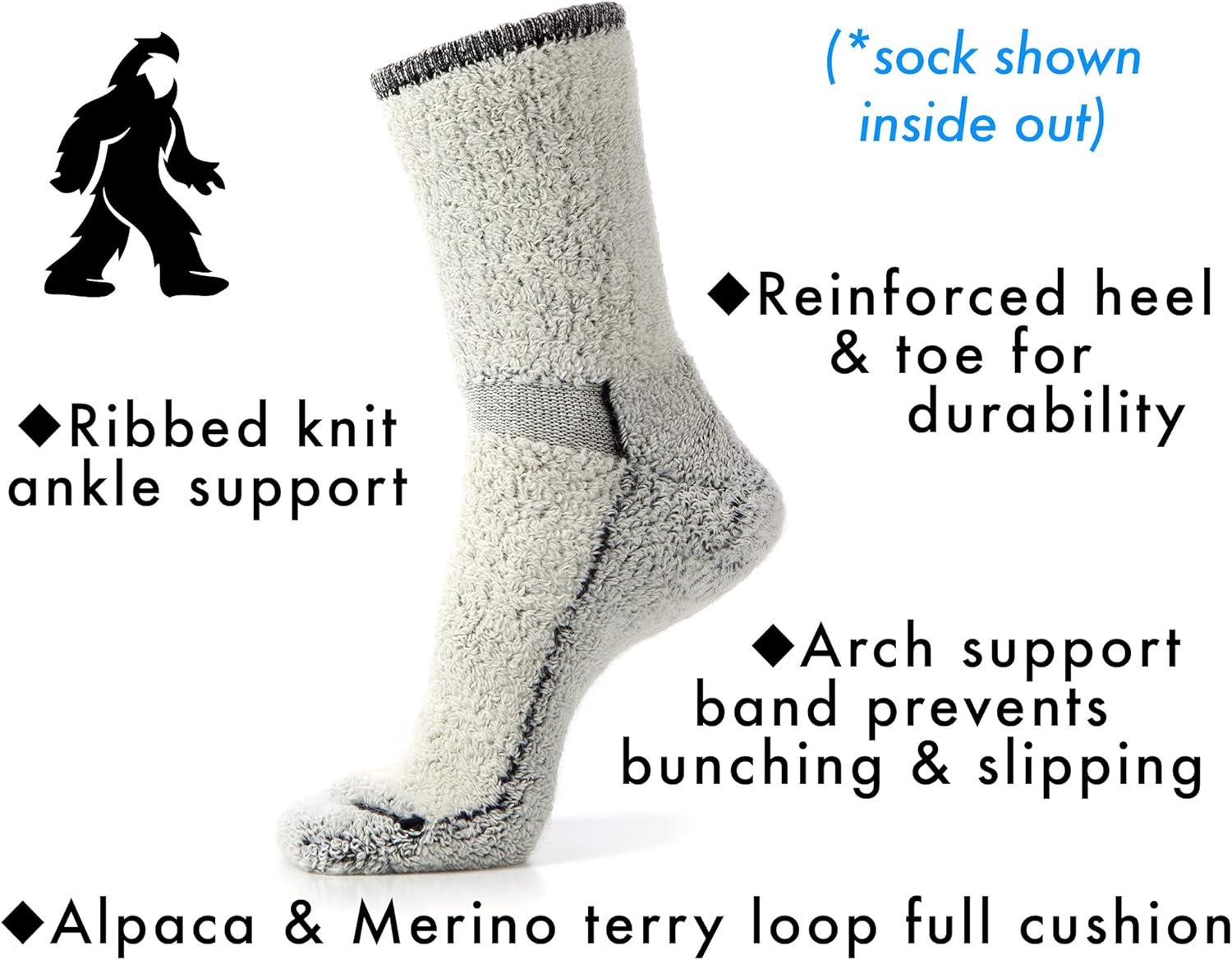Vista 2 de Desert Breeze Distributing Alpaca and Merino Wool Hiking Socks