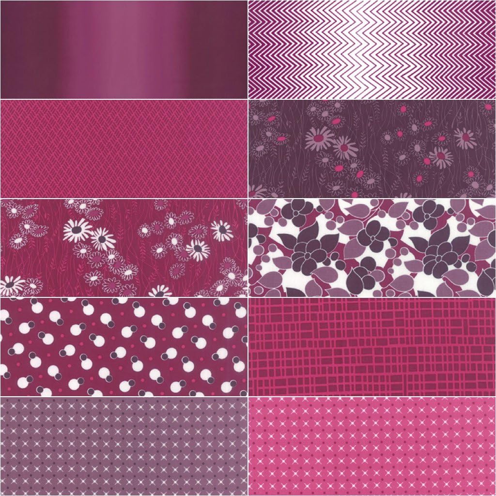 Simply Colorful II Purple Jr Layer Cake (10850JLCP) by V and Co. for Moda