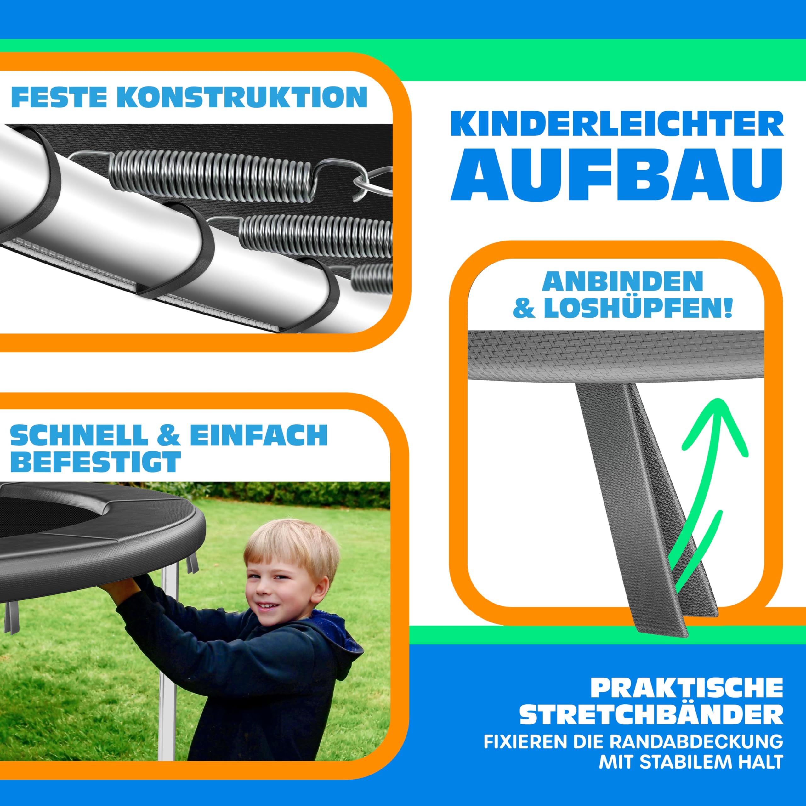 KESSER® - Trampolin Randabdeckung Ø 244, 305, 366, 426 cm, 30cm breit 100% UV-beständig reißfest Federabdeckung inkl. Beachball
