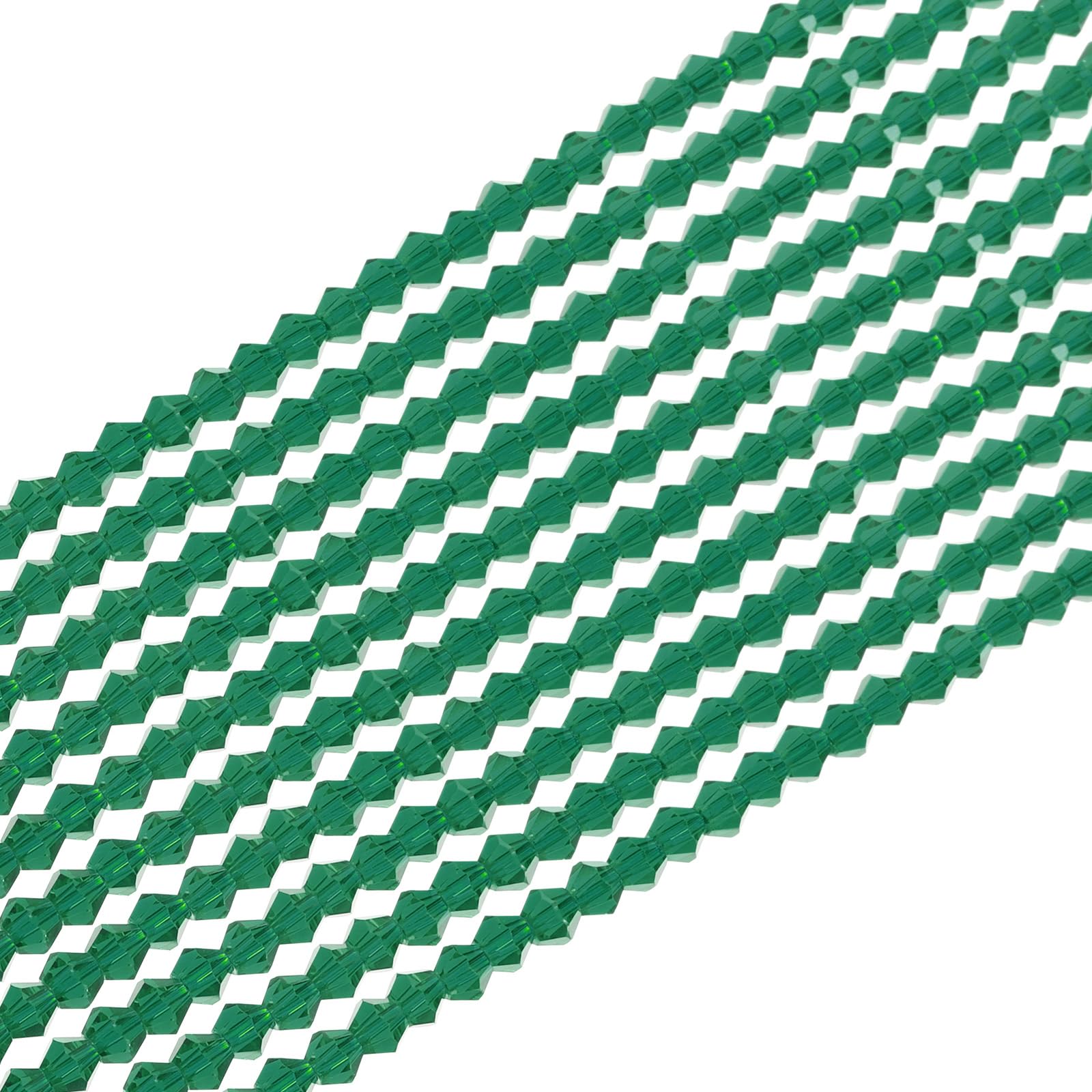 PATIKIL 10 Strands 4mm Bicone Crystal Glass Beads, 840 Pcs Rondelle Faceted Crystal Beads Charms Bulk for Jewelry Making Earrings Bracelets DIY Craft, Malachite Green