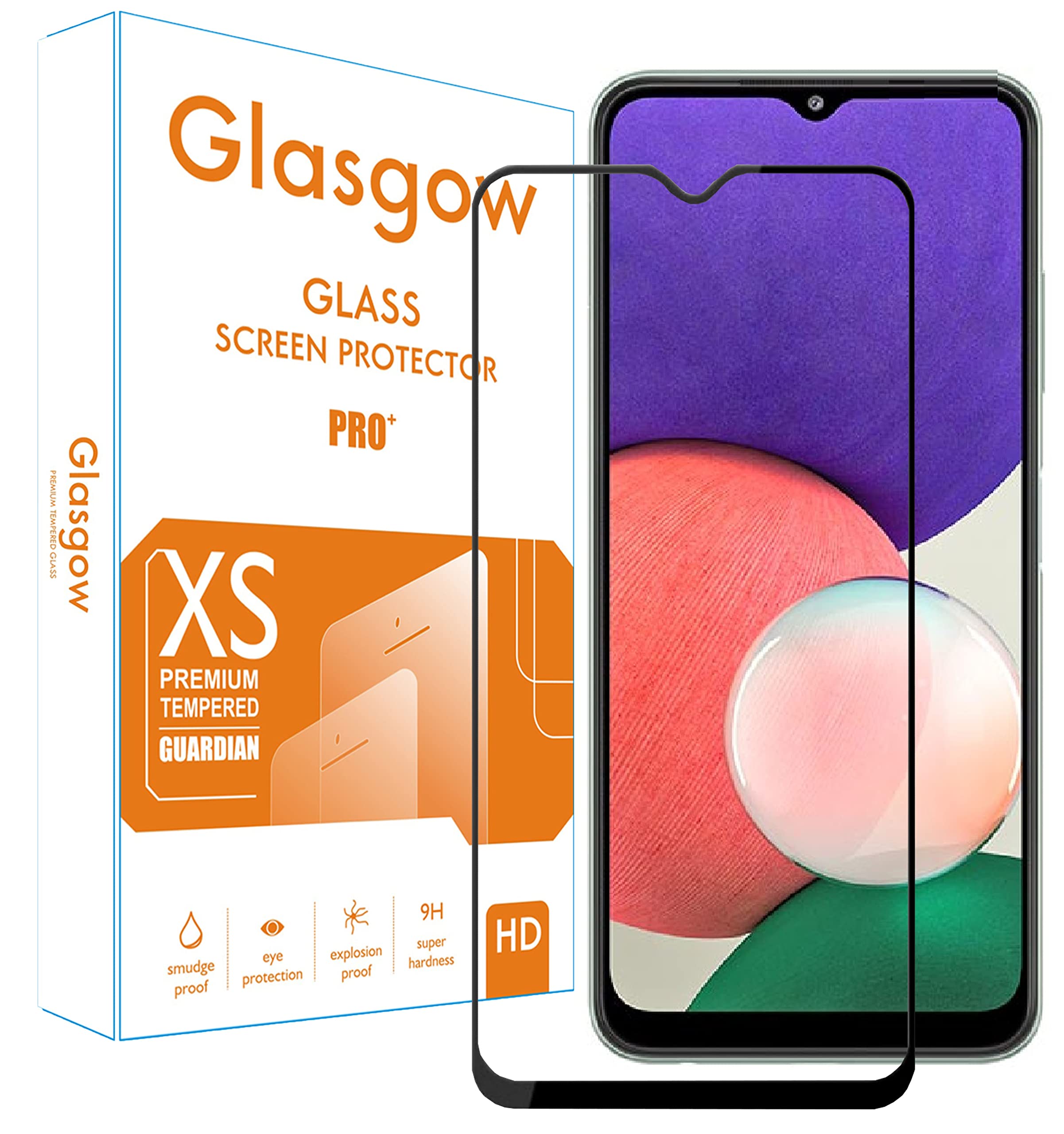 Glasgow Screen Protector for Samsung Galaxy A14 5G [Tempered Glass Guard with Edge to Edge Protection] [Gorilla] [Full Coverage] Easy Installation [Anti FingerPrint] - Black (B0BVHZ55Q6) Amazon Price History, Amazon Price Tracker