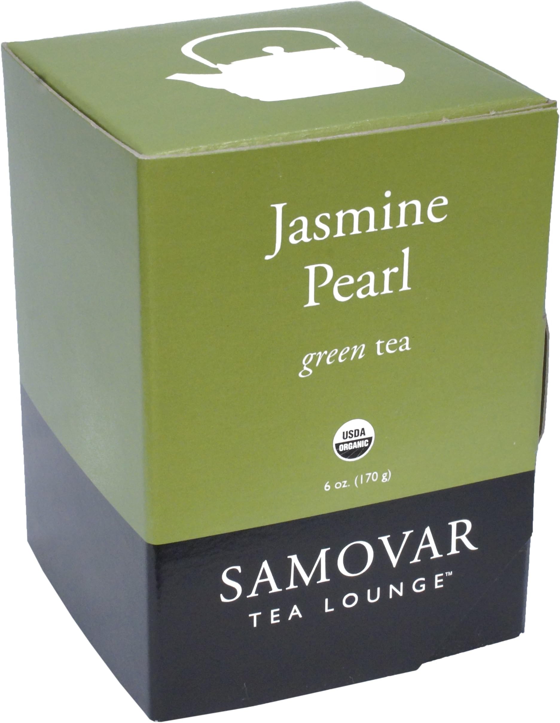 Samovar Tea Lounge Organic Green Tea, Jasmine Pearl, 6 Ounce
