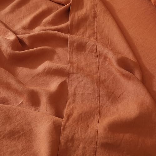 Miniatura 6 de S VICTORY SYMBOL Sábana encimera 100% de lino, 1 pieza de lino francés lavado a la piedra, sábana superior plana suave transpirable (108 x 102