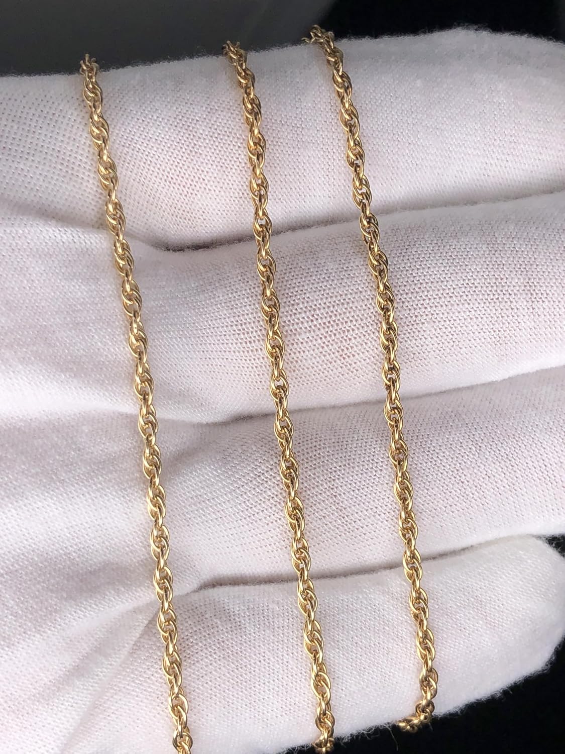 1/20 14K Yellow Gold Real Rope Bracelet 7 1/2 Inches Mens Womens