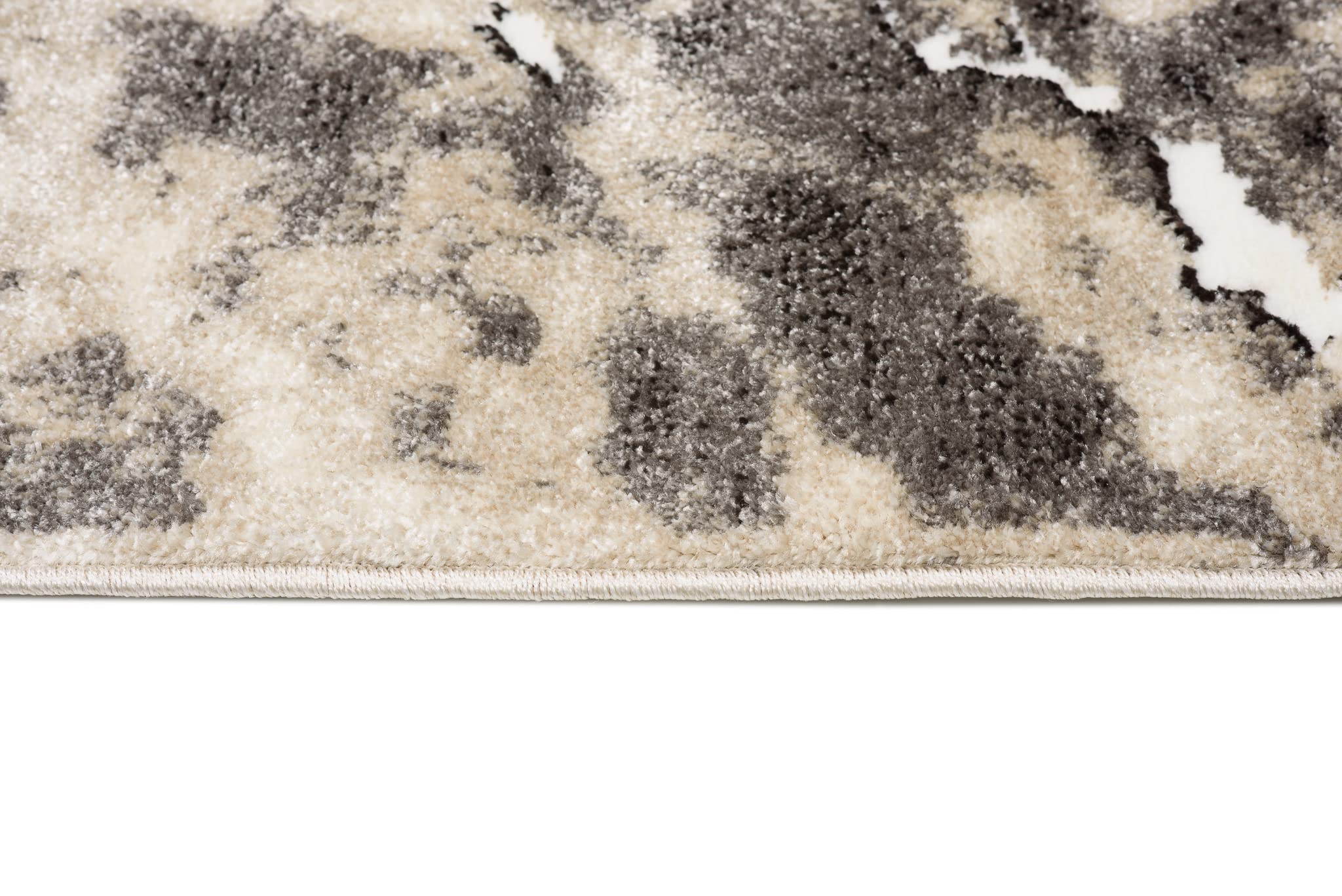 TAPISO Breeze dywan z krótkim włosiem, nowoczesny, kremowy, brązowy, beżowy, efekt 3D, melanż, do salonu, sypialni, 140 x 190 cm