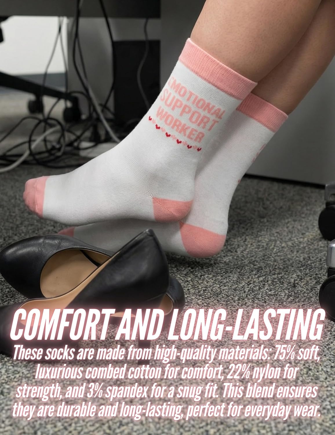 InnoBeta Work Bestie Gifts Socks for Women, Work Bestie Gifts for Coworker, One Size Crew Socks - Image 6