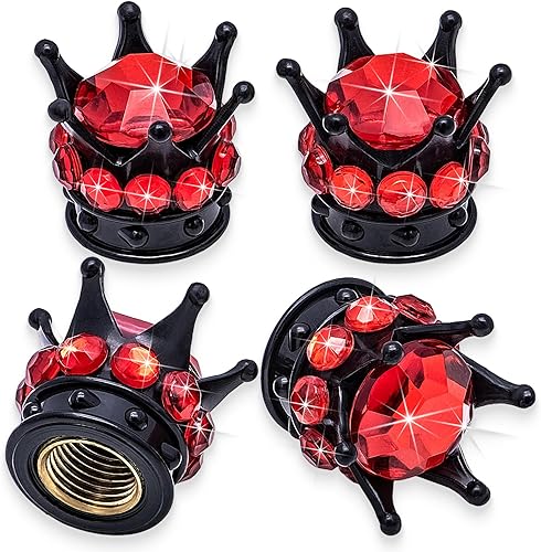 4 tapas de válvula de vástago de neumático con diamantes de cristal, tapas universales de núcleo de cobre para automóviles, SUV, camiones,