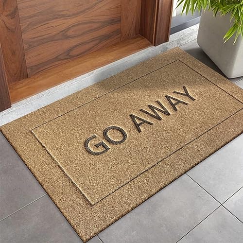 Miniatura 6 de JJUUYOU Felpudo grande para puerta delantera, divertido tapete de bienvenida para porche, goma antideslizante duradera de perfil bajo, tapete de